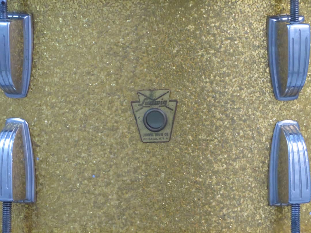 Ludwig 6.5 x 15 Sparkling Gold Pearl Wood Snare Drum Serial #isi8284