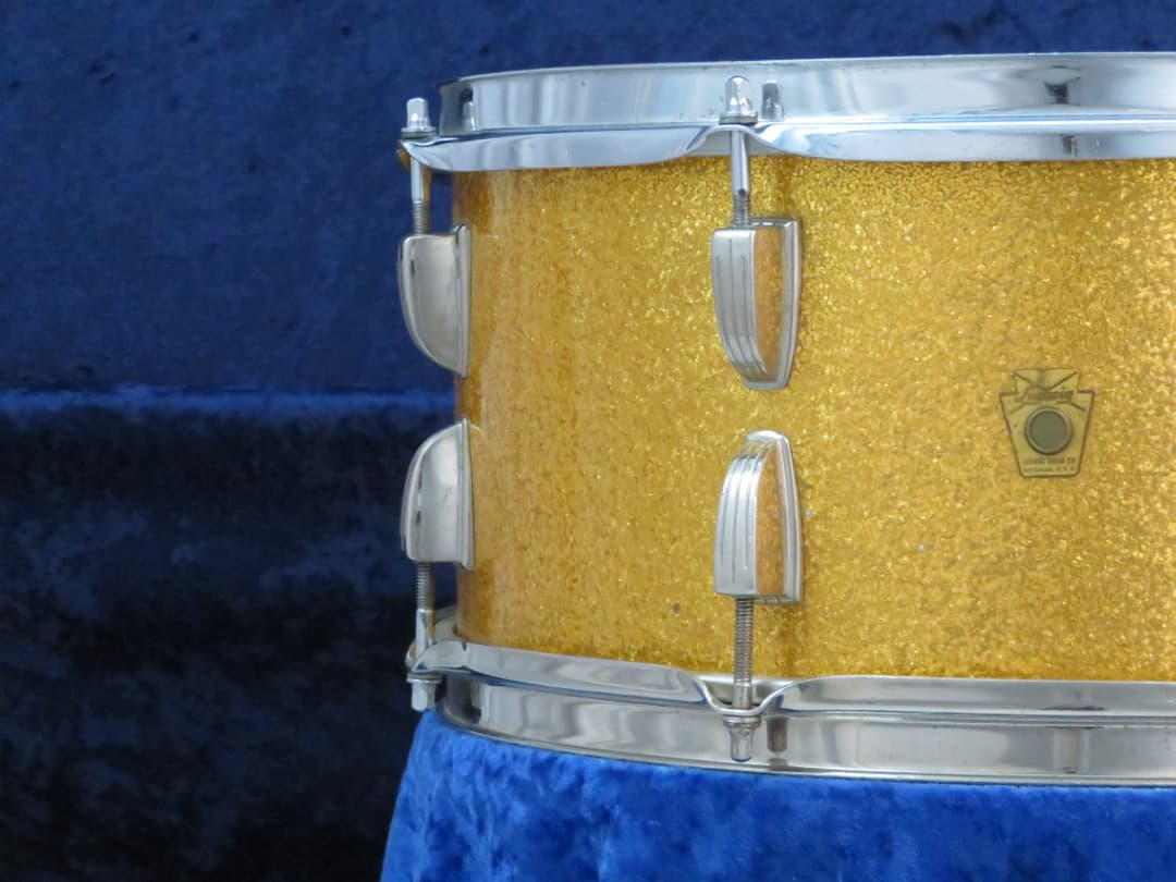 Ludwig 6.5 x 15 Sparkling Gold Pearl Wood Snare Drum Serial #isi8284
