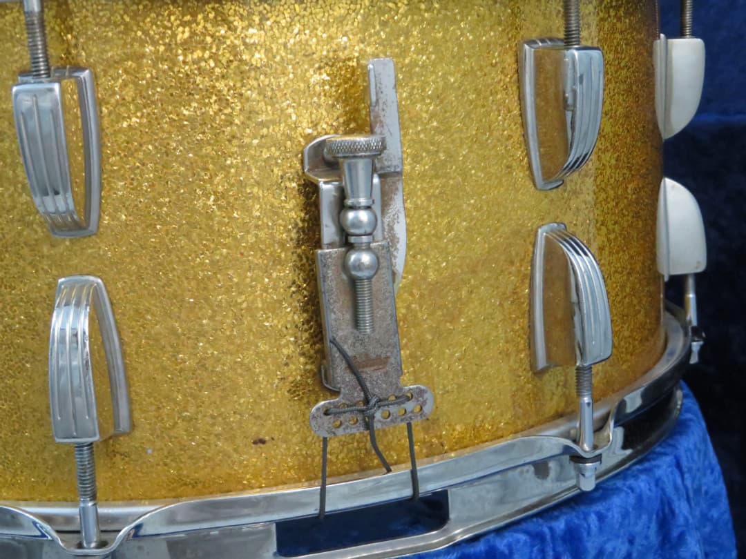 Ludwig 6.5 x 15 Sparkling Gold Pearl Wood Snare Drum Serial #isi8284