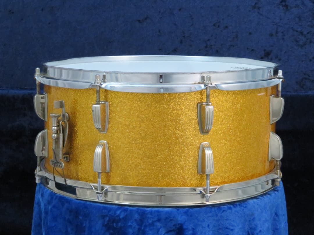 Ludwig 6.5 x 15 Sparkling Gold Pearl Wood Snare Drum Serial #isi8284