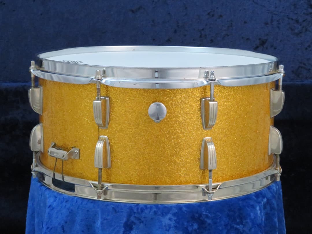 Ludwig 6.5 x 15 Sparkling Gold Pearl Wood Snare Drum Serial #isi8284