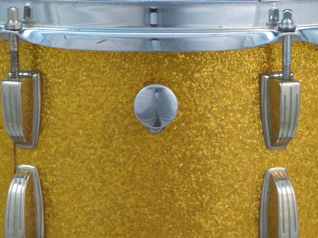 Ludwig 6.5 x 15 Sparkling Gold Pearl Wood Snare Drum Serial #isi8284