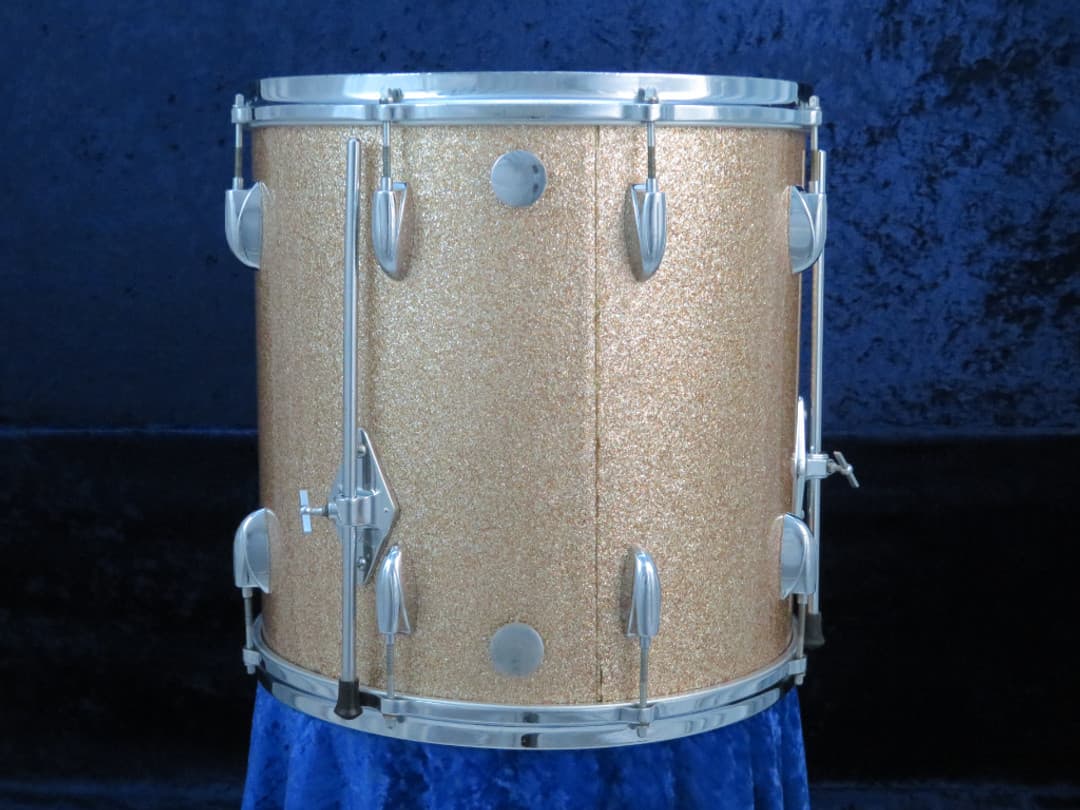 Gretsch 16 x 16 Champagne Sparkle Wood Floor Tom Serial #isi11120