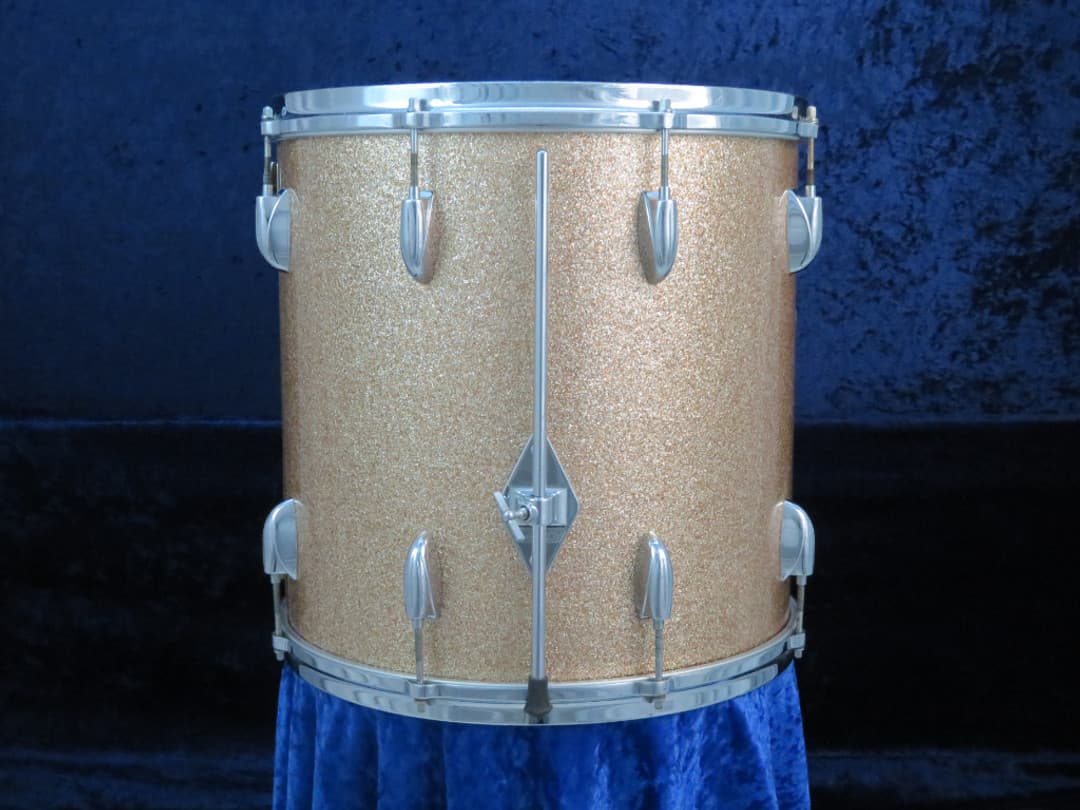 Gretsch 16 x 16 Champagne Sparkle Wood Floor Tom Serial #isi11120