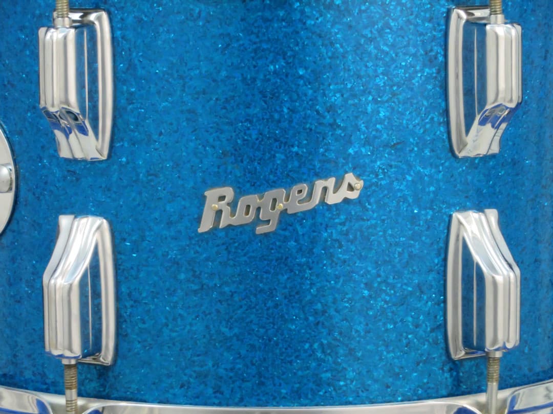 Rogers Holiday Model 8 x 12 Sparkling Blue Pearl Wood Tom Tom Serial #85336