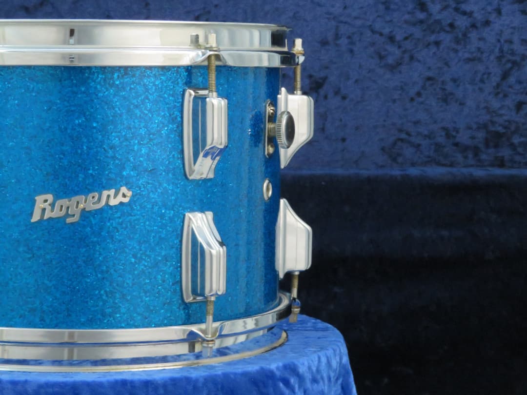 Rogers Holiday Model 8 x 12 Sparkling Blue Pearl Wood Tom Tom Serial #85336