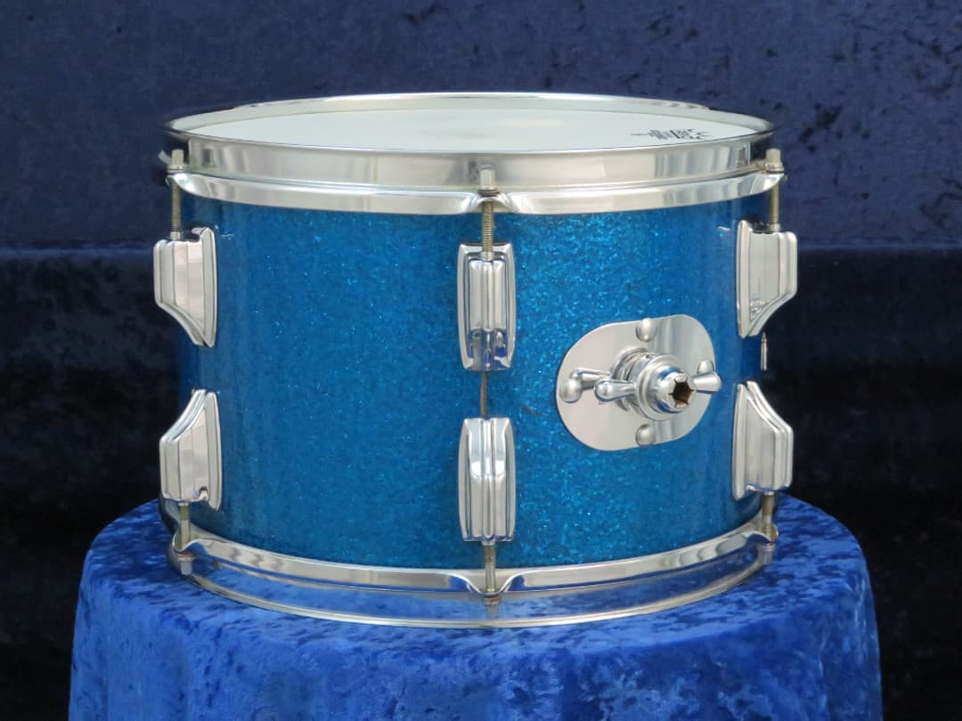 Rogers Holiday Model 8 x 12 Sparkling Blue Pearl Wood Tom Tom Serial #85336