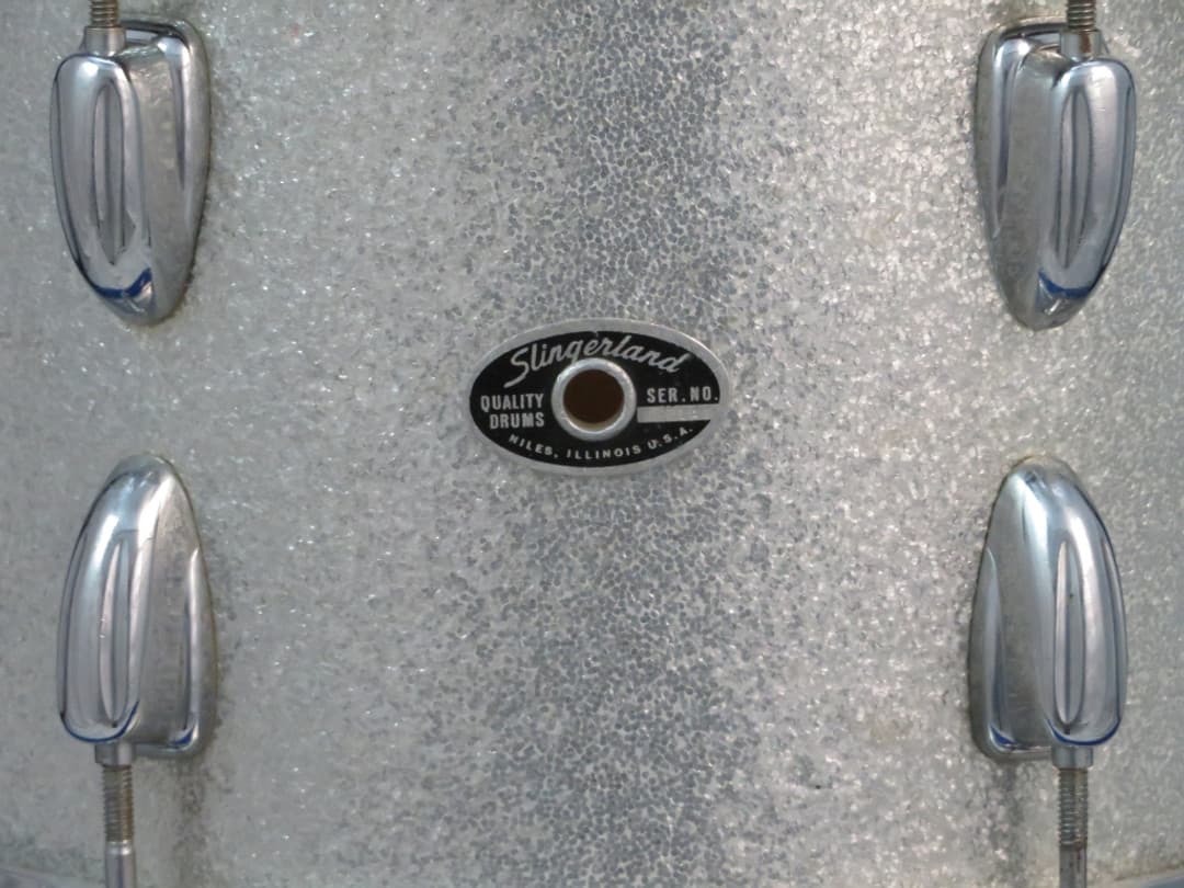 Slingerland 8 x 12 Sparkling Silver Pearl Wood Tom Tom Serial #52140