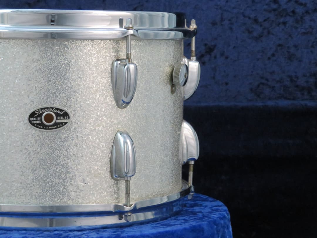 Slingerland 8 x 12 Sparkling Silver Pearl Wood Tom Tom Serial #52140