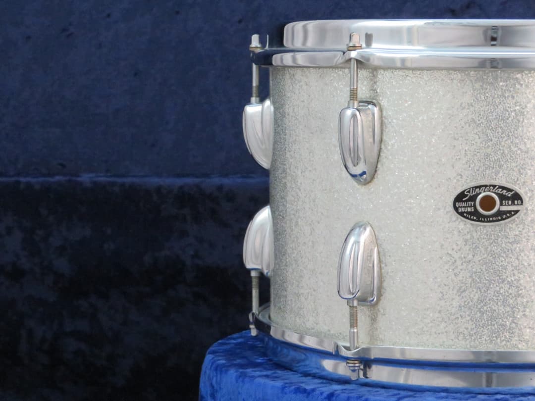 Slingerland 8 x 12 Sparkling Silver Pearl Wood Tom Tom Serial #52140