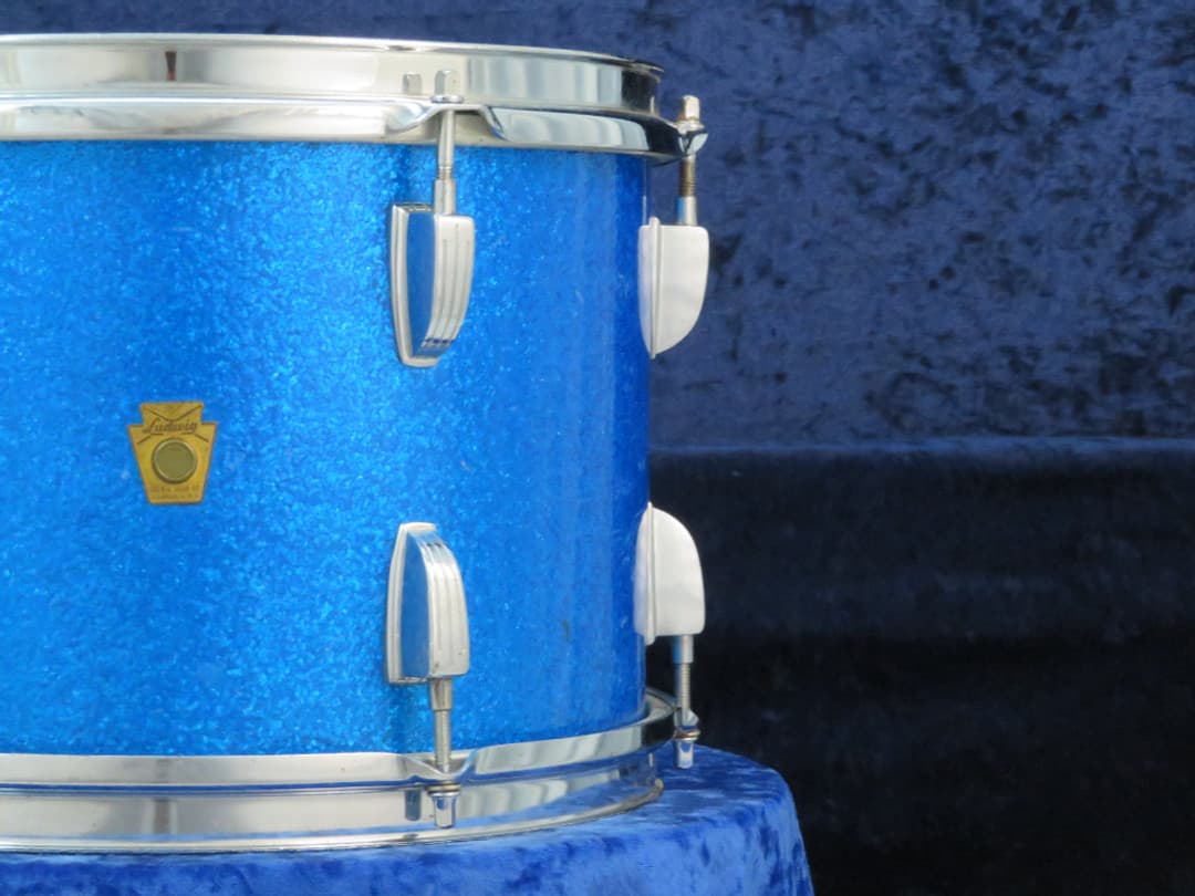 Ludwig 8 x 12 Sparkling Blue Pearl Wood Tom Tom Serial #isi11542
