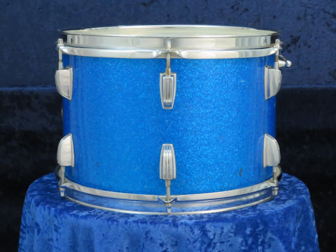 Ludwig 8 x 12 Sparkling Blue Pearl Wood Tom Tom Serial #isi11542