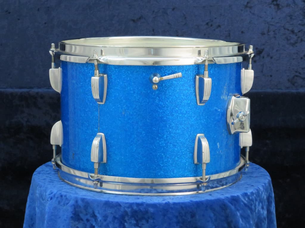 Ludwig 8 x 12 Sparkling Blue Pearl Wood Tom Tom Serial #isi11542