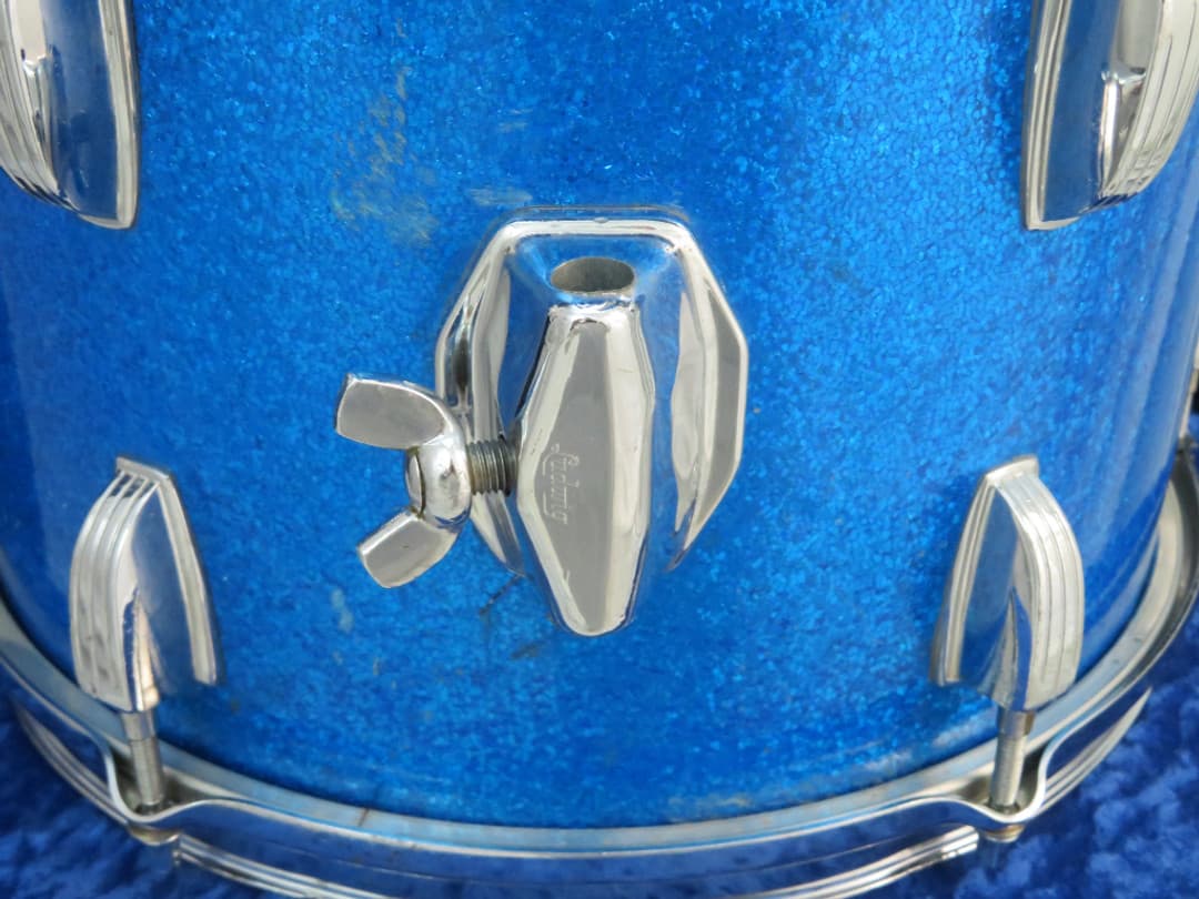 Ludwig 8 x 12 Sparkling Blue Pearl Wood Tom Tom Serial #isi11542