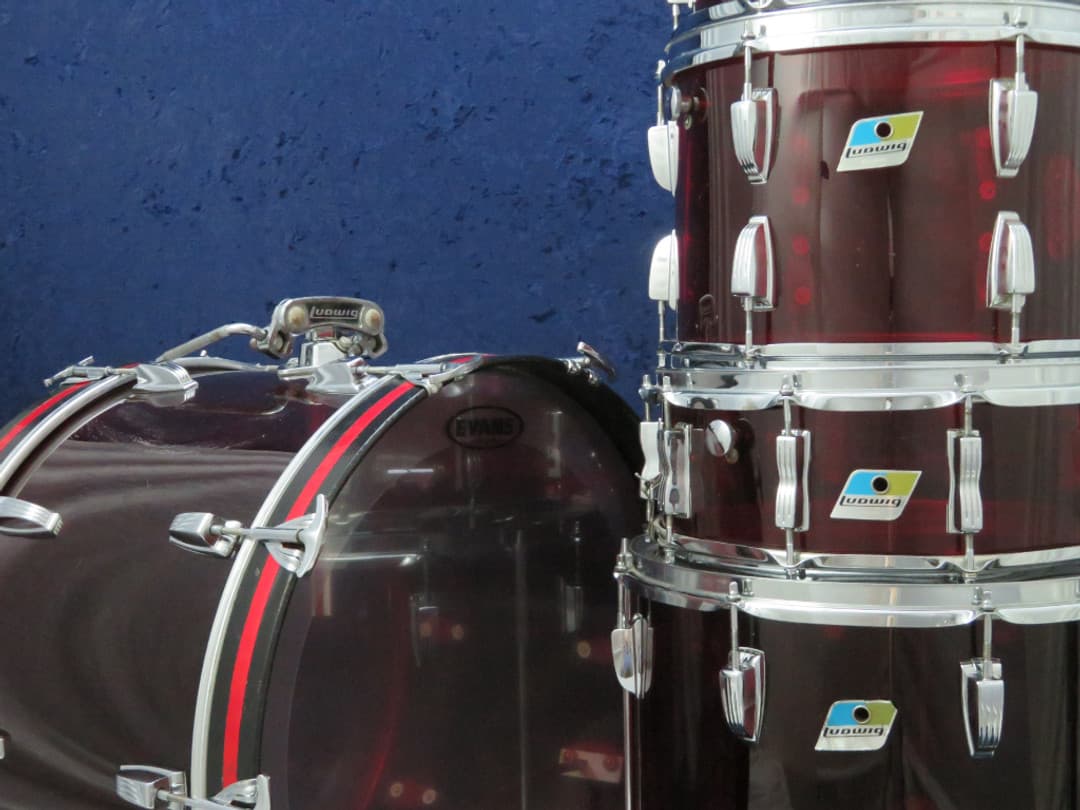 Ludwig 5 Piece Red Vistalite Drum Set Serial #1091823 Ludwig 5 Piece Red Vistalite Drum Set Serial #1091823