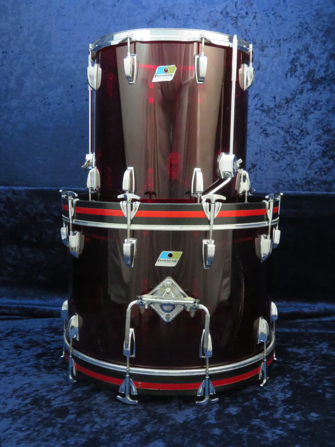 Ludwig 5 Piece Red Vistalite Drum Set Serial #1091823