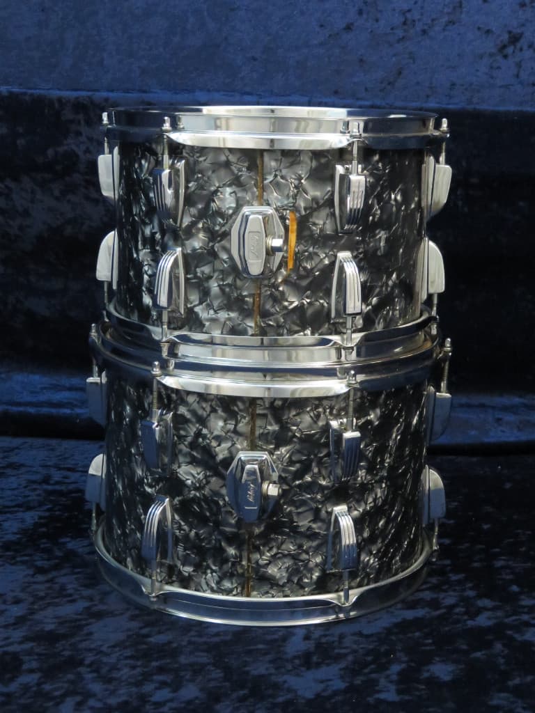 Ludwig 4 Piece Black Diamond Pearl Wood Drum Set Serial #1557581