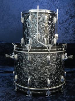 Ludwig 4 Piece Black Diamond Pearl Wood Drum Set Serial #1557581 Ludwig 4 Piece Black Diamond Pearl Wood Drum Set Serial #1557581
