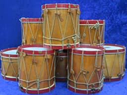 Eames Company Colonial 8 Piece Wood Rope Pull Set of Drums Serial #isi11733 Eames Company Colonial 8 Piece Wood Rope Pull Set of Drums Serial #isi11733