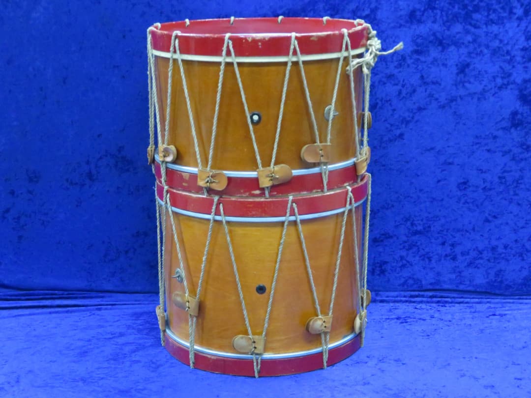 Eames Company Colonial 8 Piece Wood Rope Pull Set of Drums Serial #isi11733