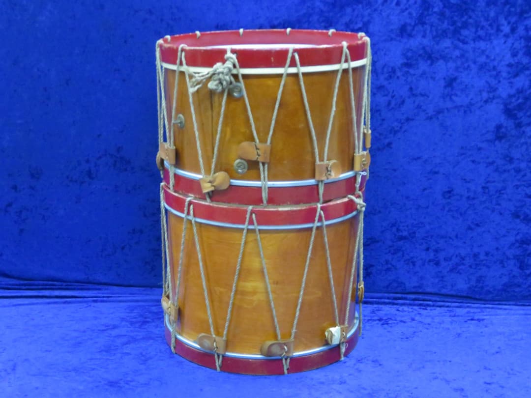 Eames Company Colonial 8 Piece Wood Rope Pull Set of Drums Serial #isi11733