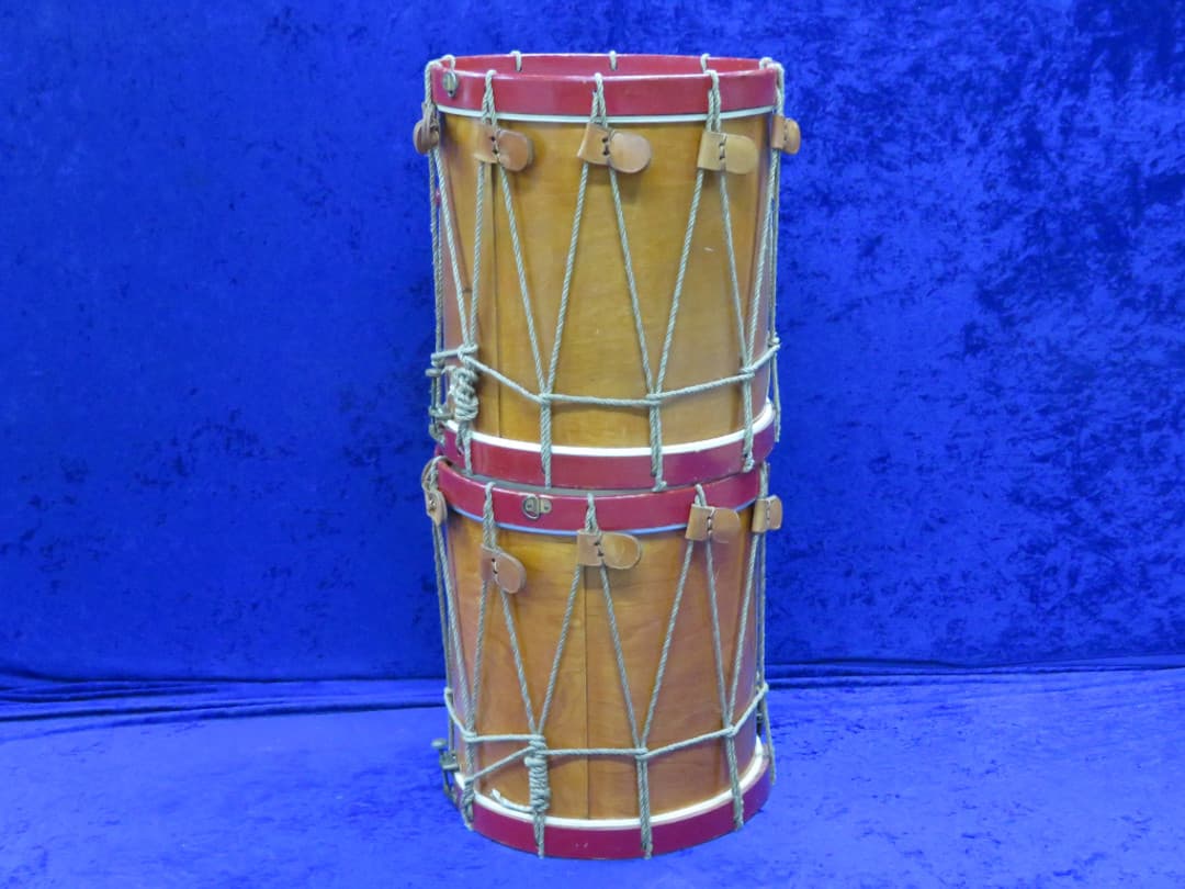 Eames Company Colonial 8 Piece Wood Rope Pull Set of Drums Serial #isi11733