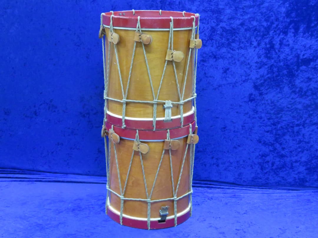 Eames Company Colonial 8 Piece Wood Rope Pull Set of Drums Serial #isi11733