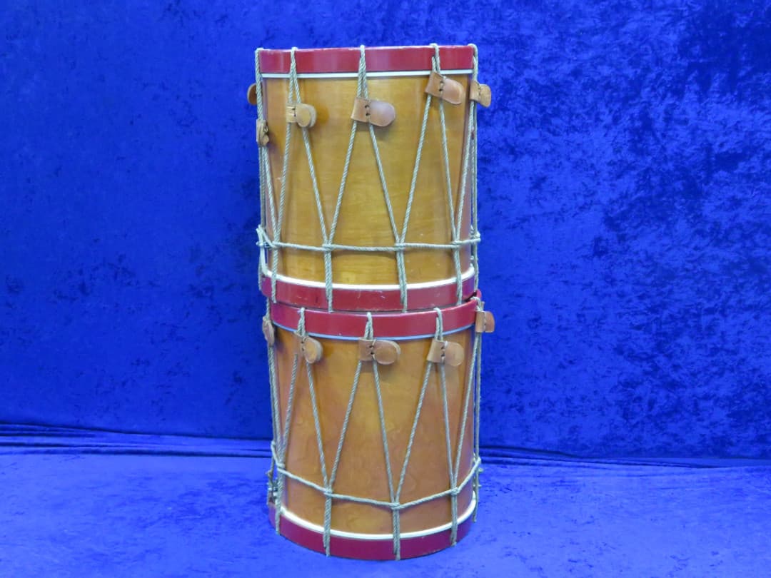 Eames Company Colonial 8 Piece Wood Rope Pull Set of Drums Serial #isi11733