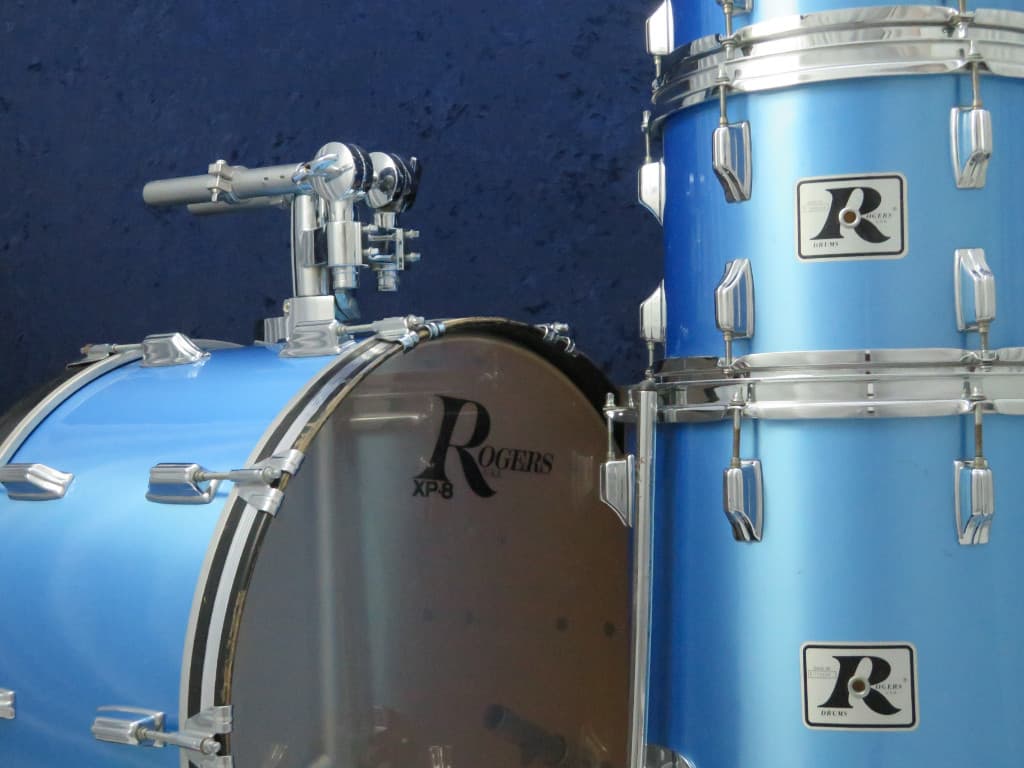 Rogers 4 Piece Pacific Blue Wood Drum Set Serial #D739599