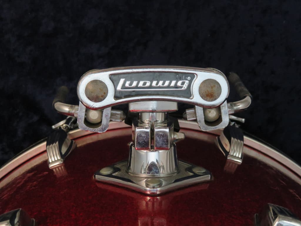 Ludwig 4 Piece Sparkling Red Pearl Wood Drum Set Serial #3042918