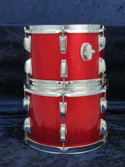 Ludwig 4 Piece Sparkling Red Pearl Wood Drum Set Serial #3042918 Ludwig 4 Piece Sparkling Red Pearl Wood Drum Set Serial #3042918
