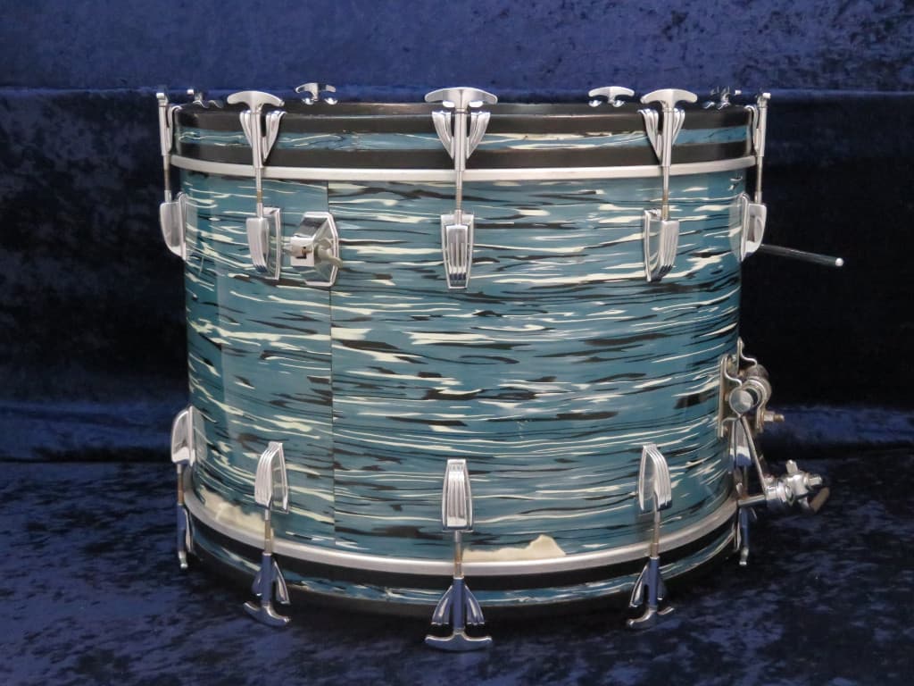 Ludwig 3 Piece Oyster Blue Pearl Wood Drum Set Serial #914196