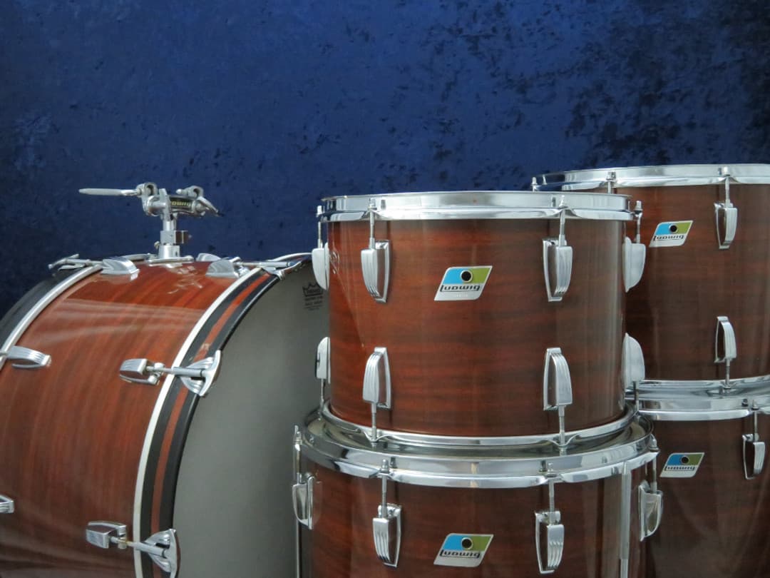 Ludwig 5 Piece Mahogany Cortex Wood Drum Set Serial #1026122 Ludwig 5 Piece Mahogany Cortex Wood Drum Set Serial #1026122