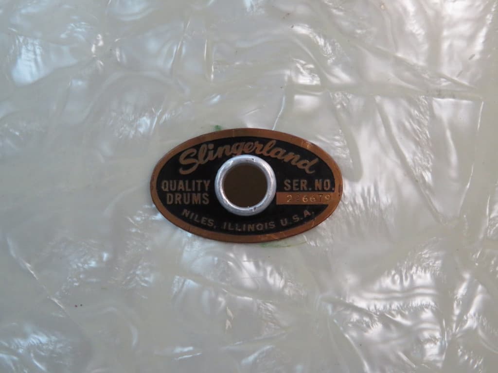 Slingerland 4 Piece Marine Pearl Wood Drum Set Serial #188471