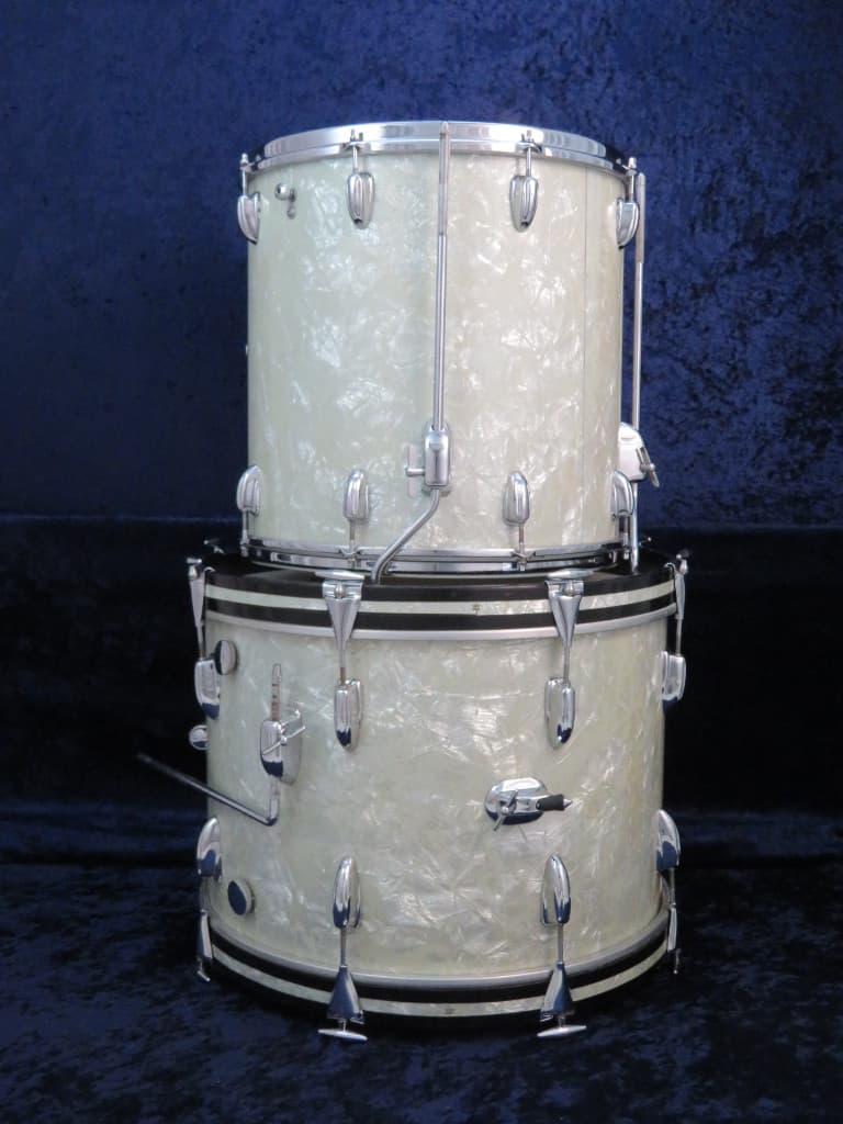 Slingerland 4 Piece Marine Pearl Wood Drum Set Serial #188471