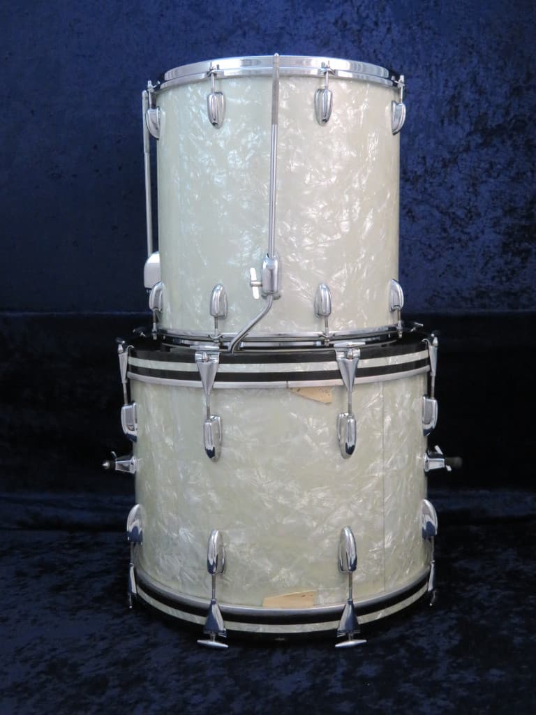 Slingerland 4 Piece Marine Pearl Wood Drum Set Serial #188471