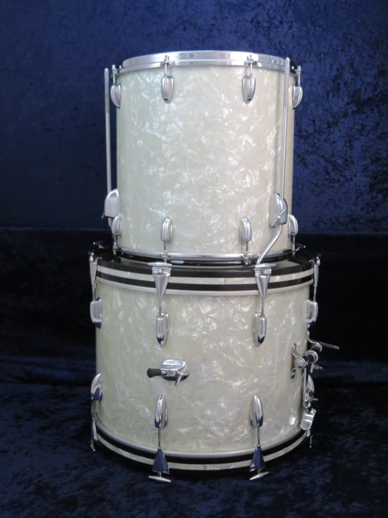 Slingerland 4 Piece Marine Pearl Wood Drum Set Serial #188471
