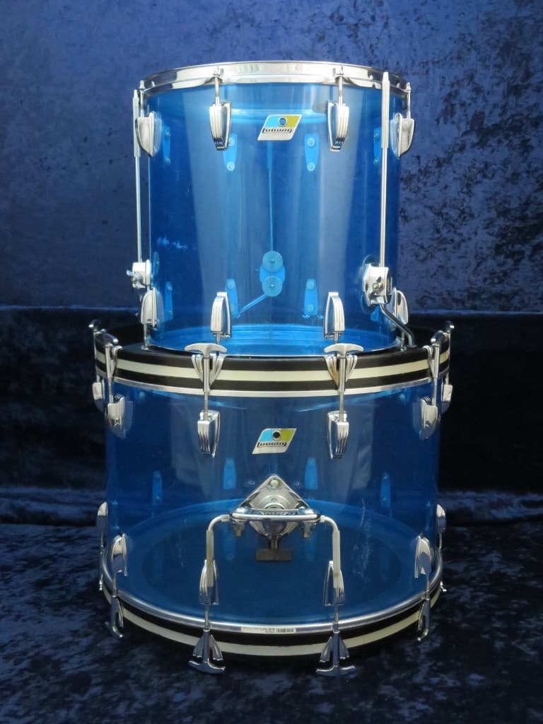 Ludwig 5 Piece Blue Vistalite Drum Set Serial #1025900