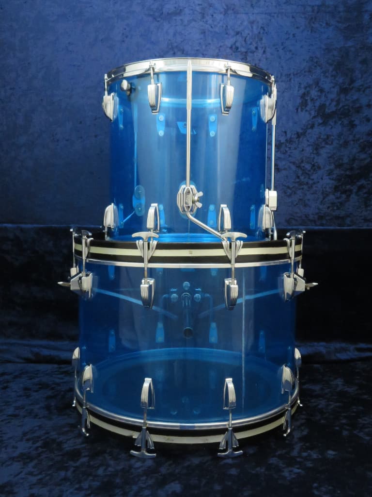 Ludwig 5 Piece Blue Vistalite Drum Set Serial #1025900