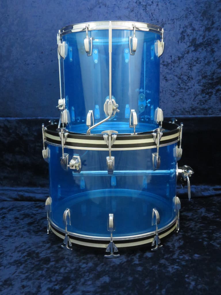 Ludwig 5 Piece Blue Vistalite Drum Set Serial #1025900
