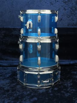 Ludwig 5 Piece Blue Vistalite Drum Set Serial #1025900 Ludwig 5 Piece Blue Vistalite Drum Set Serial #1025900