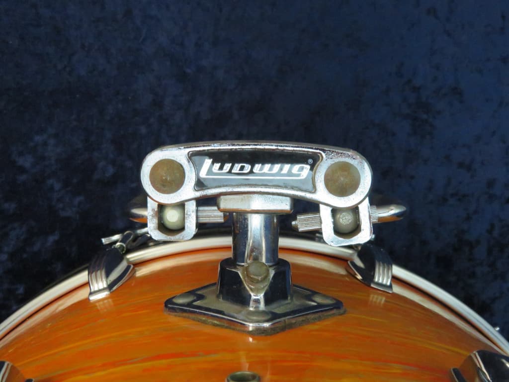 Ludwig 4 Piece Mod Orange Wood Drum Set Serial #926006