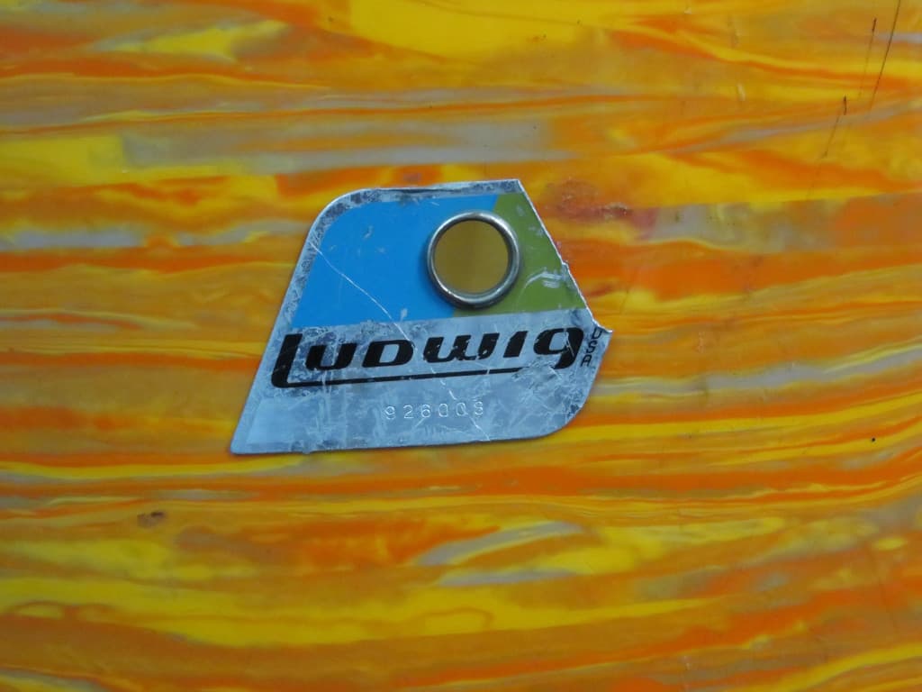 Ludwig 4 Piece Mod Orange Wood Drum Set Serial #926006