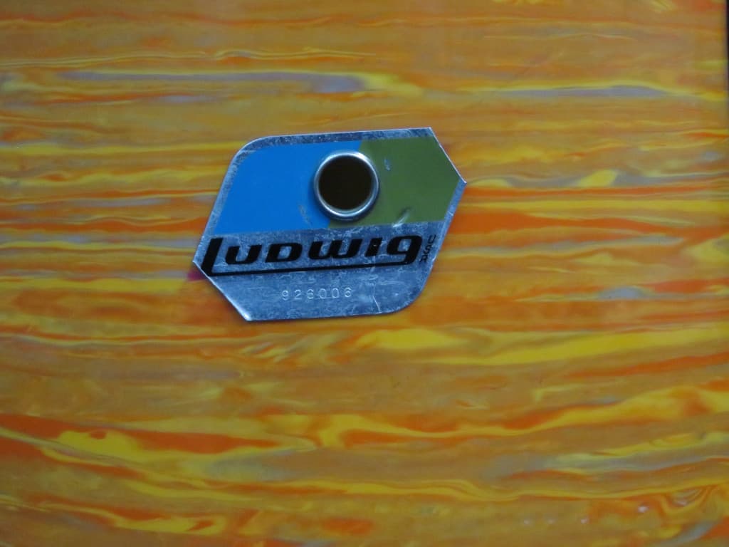 Ludwig 4 Piece Mod Orange Wood Drum Set Serial #926006
