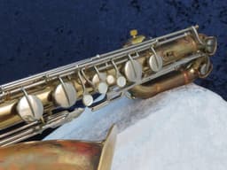 C.G. Conn Baritone Saxophone with Naked Lady 1935 Serial #M267047 C.G. Conn Baritone Saxophone with Naked Lady 1935 Serial #M267047