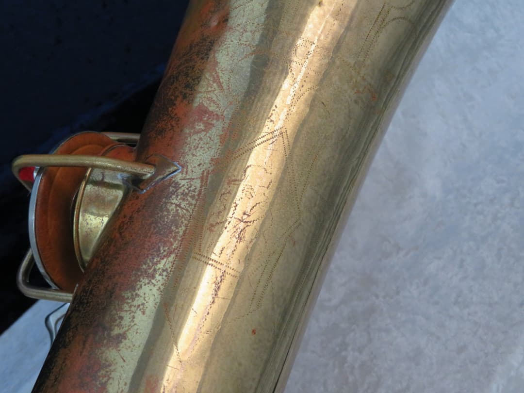 C.G. Conn Baritone Saxophone with Naked Lady 1935 Serial #M267047