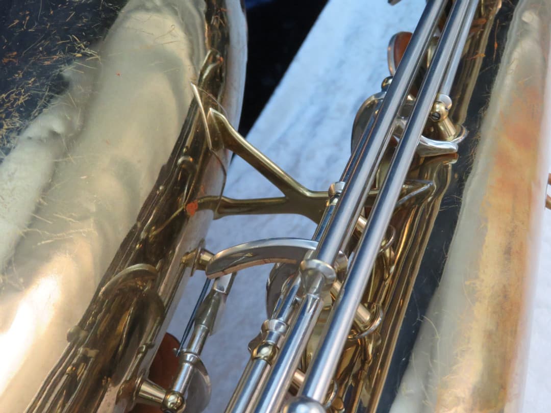 C.G. Conn Baritone Saxophone with Naked Lady 1935 Serial #M267047