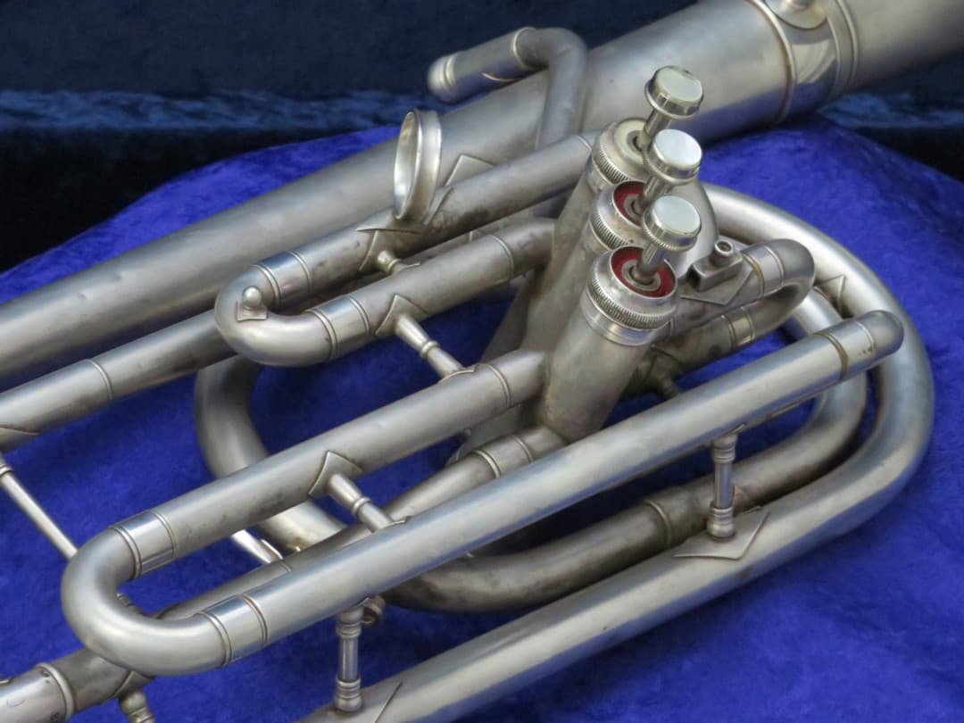 King 3 Valve Bell Front Silver Trombonium 1960's Serial #452838