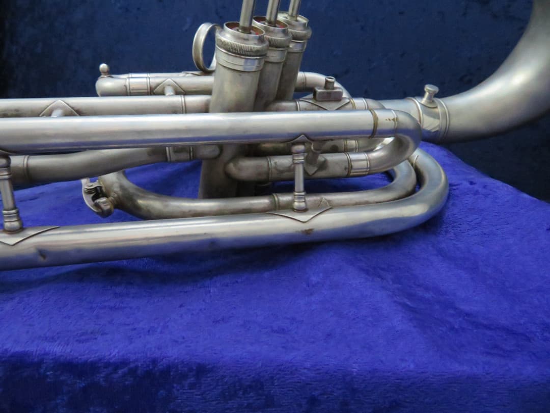 King 3 Valve Bell Front Silver Trombonium 1960's Serial #452838