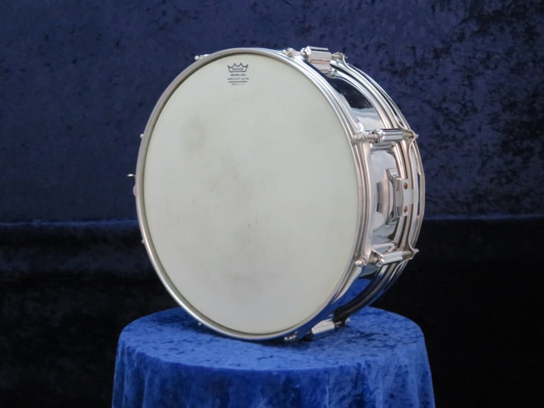 Rogers Powertone 5 x 14 Chrome Over Brass Snare Drum 1960's Serial #18177